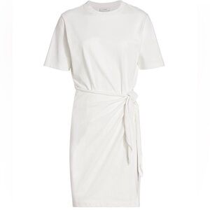 Vince White Tie-Waist Mini Dress